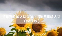 搜狗手机输入法安装（搜狗手机输入法安装失败）