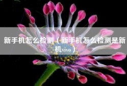 新手机怎么检测（新手机怎么检测是新机vivo）