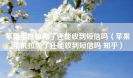 苹果手机拉黑了还能收到短信吗（苹果手机拉黑了还能收到短信吗 知乎）